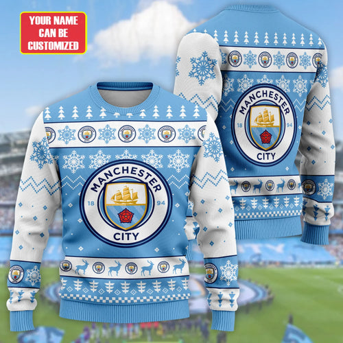 Manchester City Ugly Christmas Sweater , Unisex Wool Sweater P051103