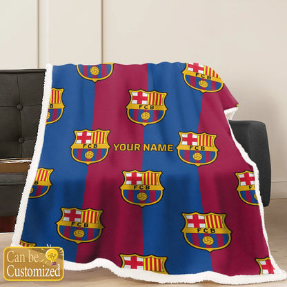 Personalized Barcelona 3D Fleece & Sherpa Blanket P141101