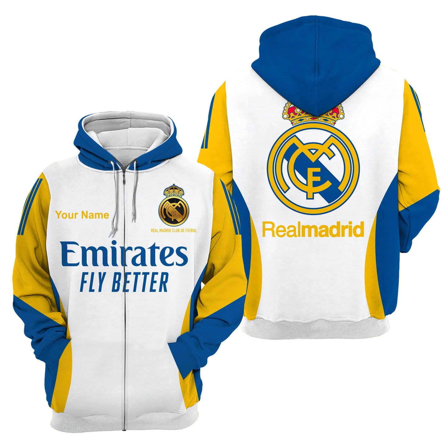 Personalized Real Madrid 3D All over Printed Hoodie and Sweatpants set Q141106