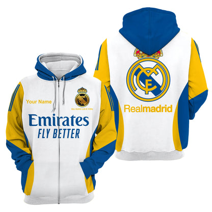 Personalized Real Madrid 3D All over Printed Hoodie and Sweatpants set Q141106