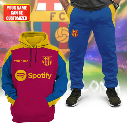 Personalized Barça 3D All over Printed Hoodie and Sweatpants set Q141107