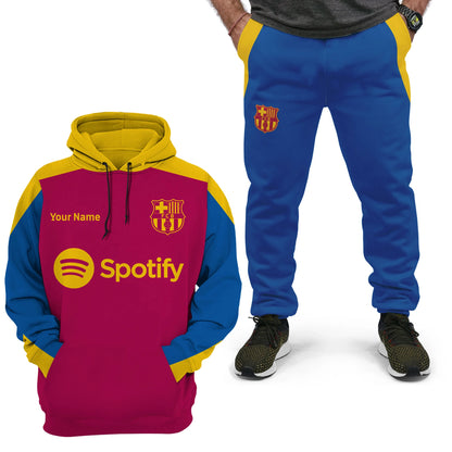 Personalized Barça 3D All over Printed Hoodie and Sweatpants set Q141107