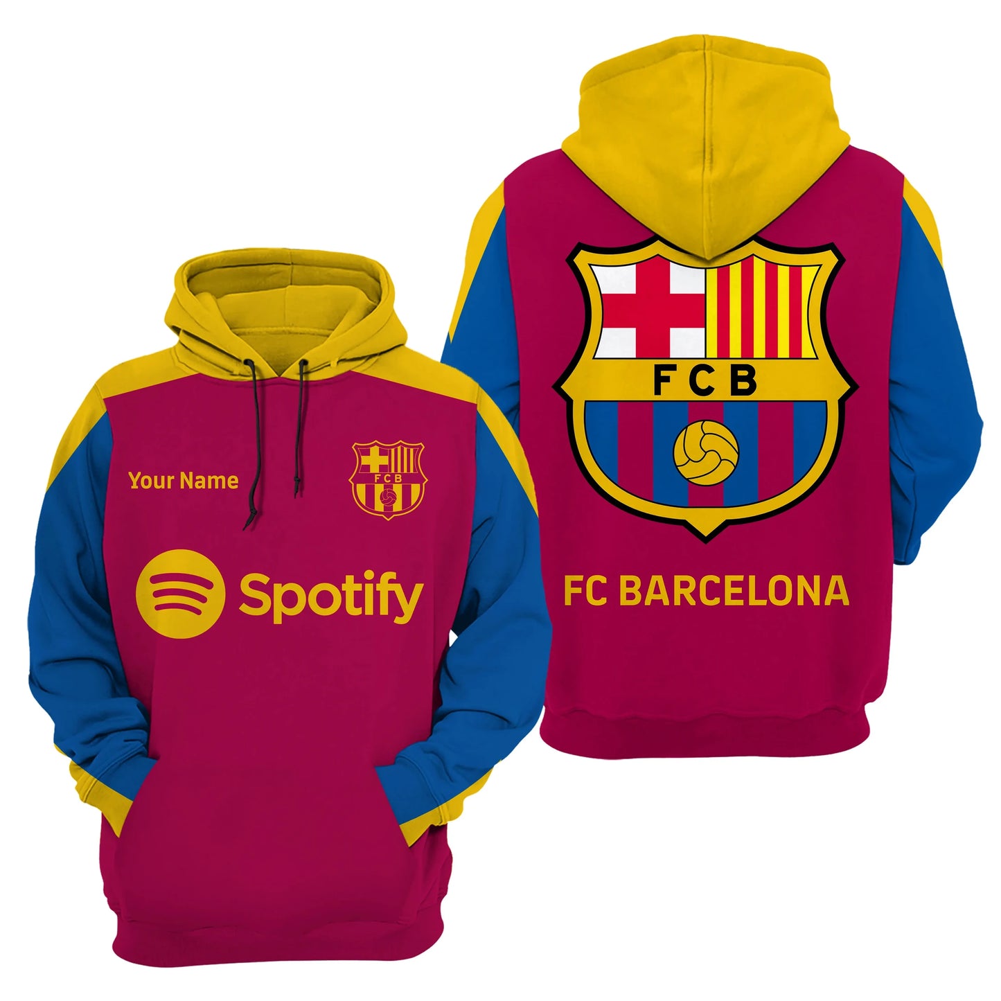 Personalized Barça 3D All over Printed Hoodie and Sweatpants set Q141107