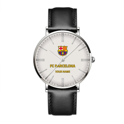 Personalized Barcelona FC Quartz Leather Watch P161101