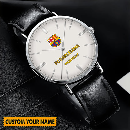 Personalized Barcelona FC Quartz Leather Watch P161101