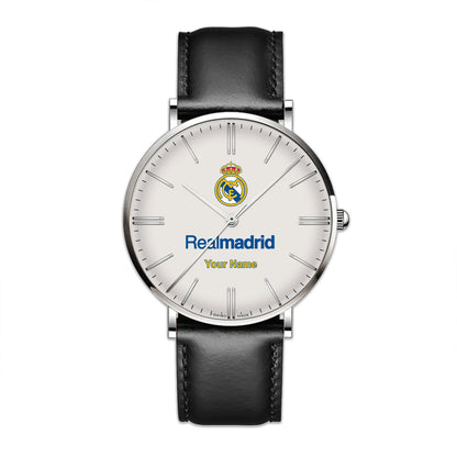 Personalized Real madrid FC Quartz Leather Watch P161102