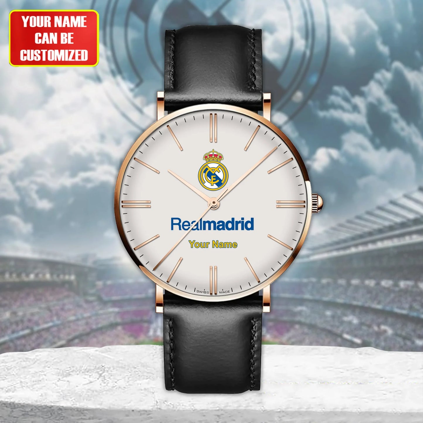 Personalized Real madrid FC Quartz Leather Watch P161102