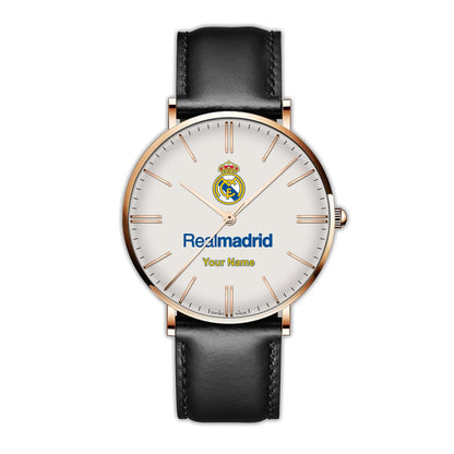 Personalized Real madrid FC Quartz Leather Watch P161102