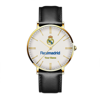 Personalized Real madrid FC Quartz Leather Watch P161102