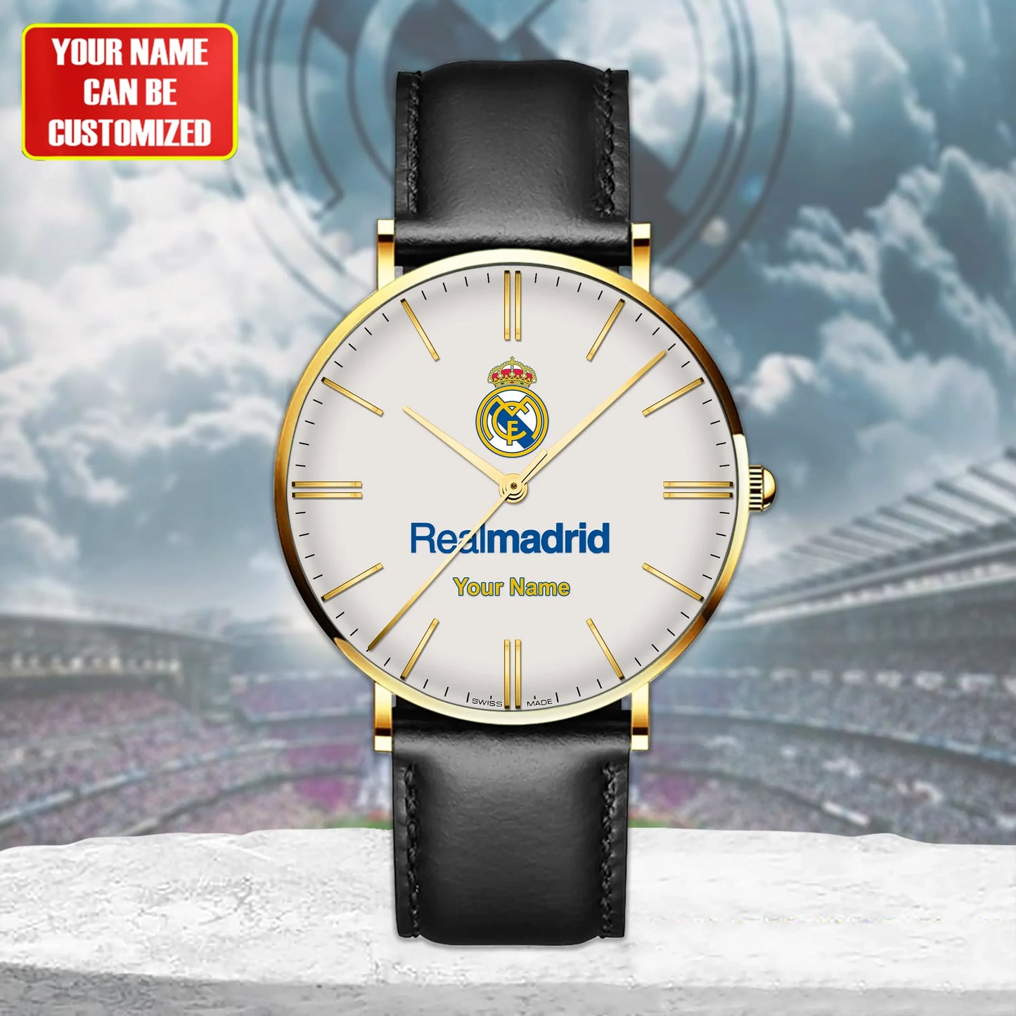 Personalized Real madrid FC Quartz Leather Watch P161102
