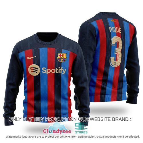 Personalized Barça Q8 Ugly Christmas Sweater , Unisex Wool Sweater