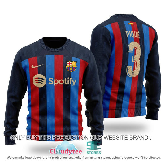 Personalized Barça Q8 Ugly Christmas Sweater , Unisex Wool Sweater