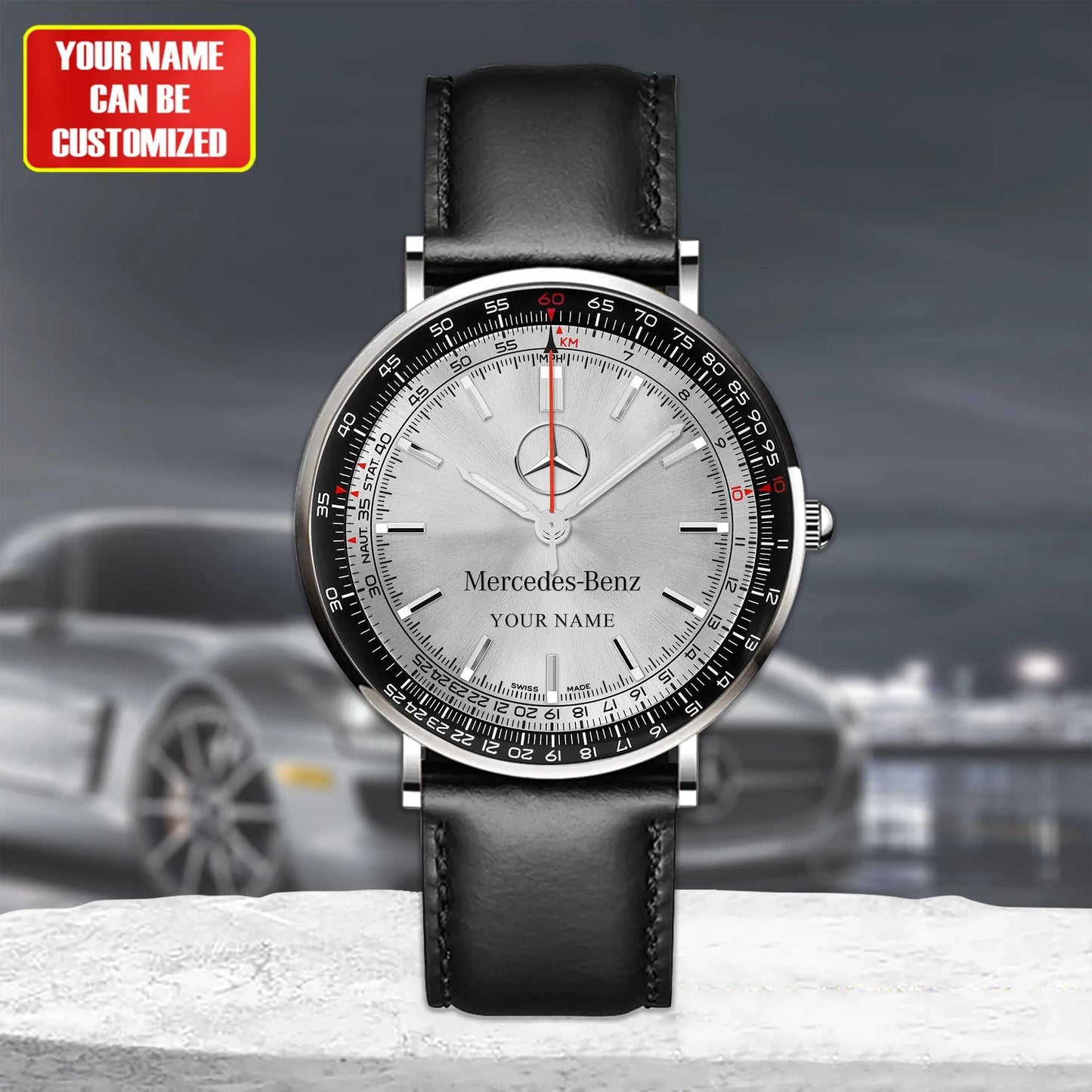 Personalized Merc Model Quartz Leather Watch P181102