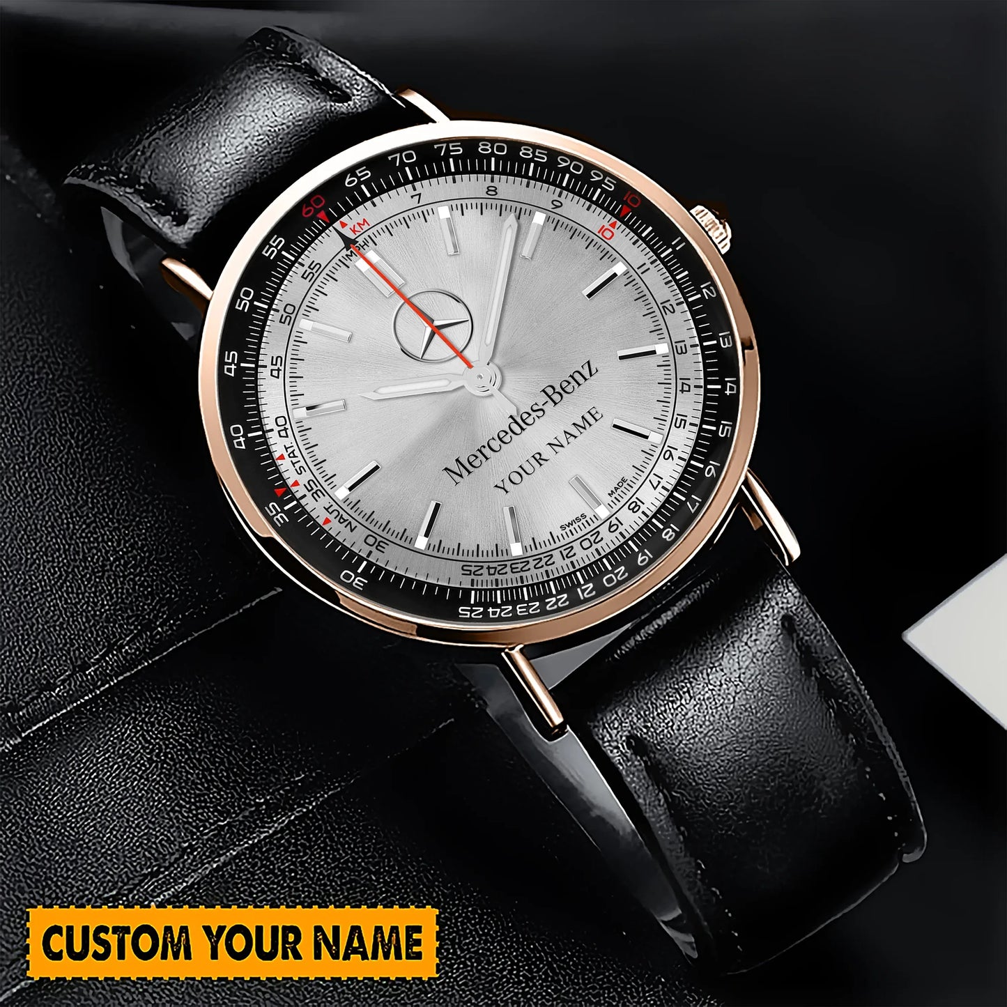 Personalized Merc Model Quartz Leather Watch P181102
