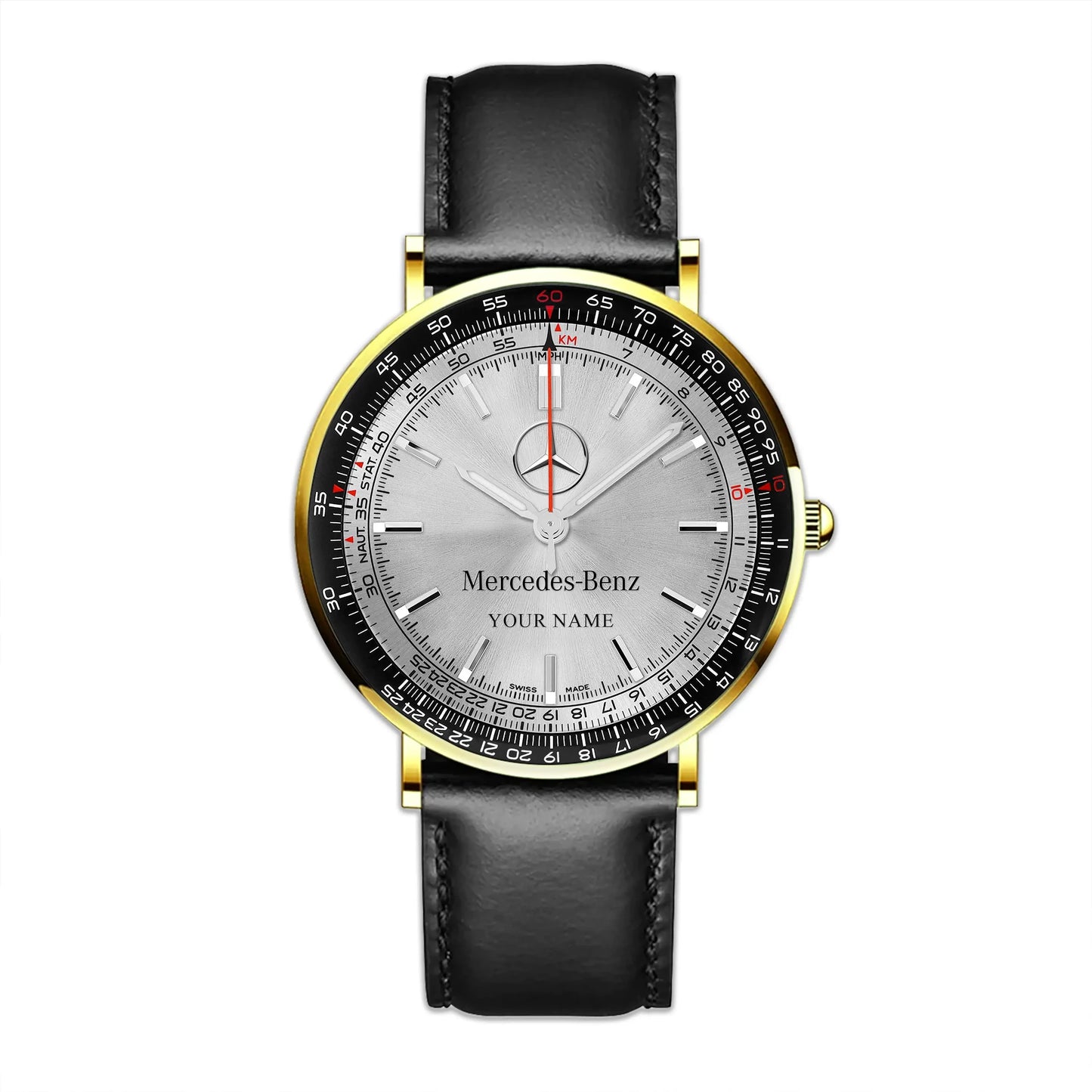 Personalized Merc Model Quartz Leather Watch P181102