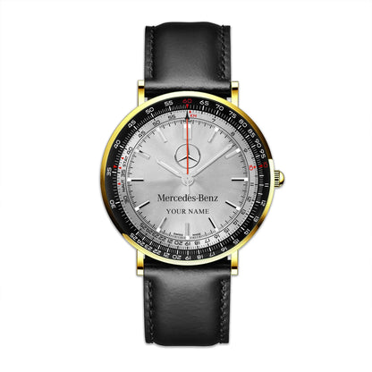 Personalized Merc Model Quartz Leather Watch P181102