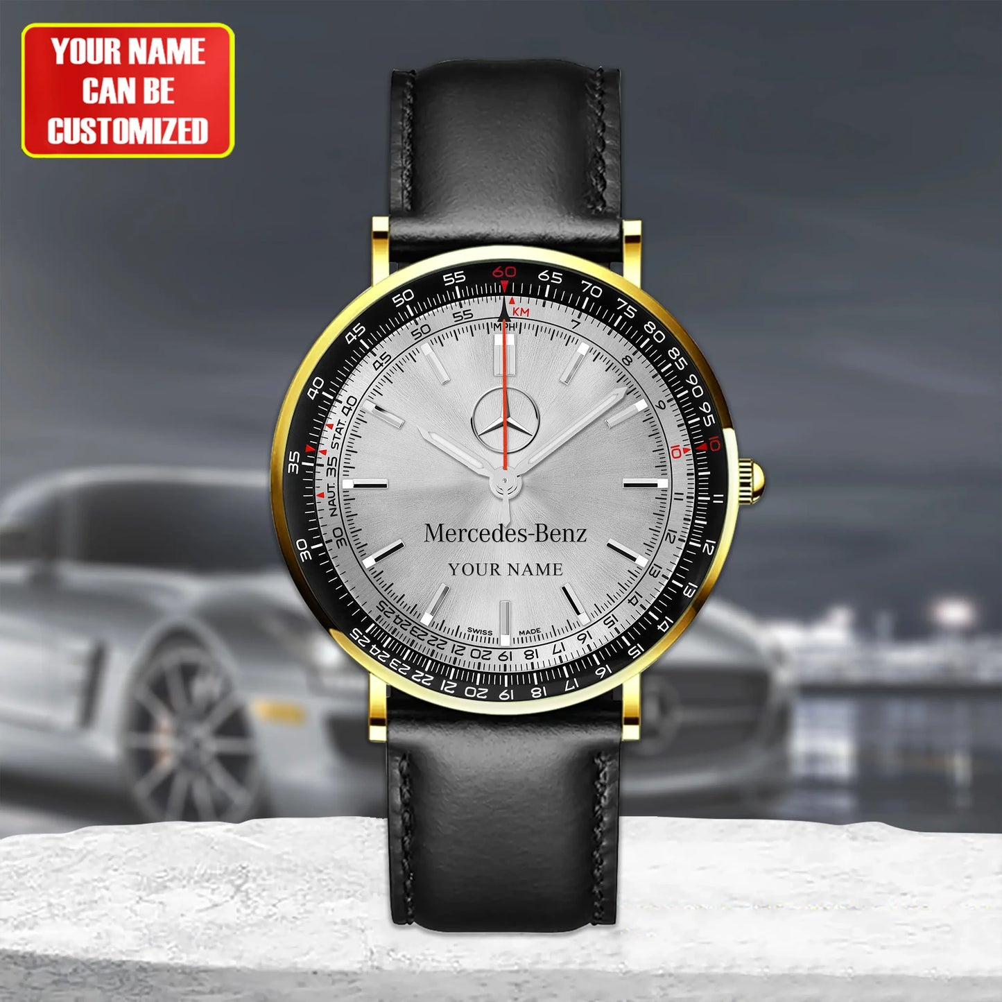 Personalized Merc Model Quartz Leather Watch P181102