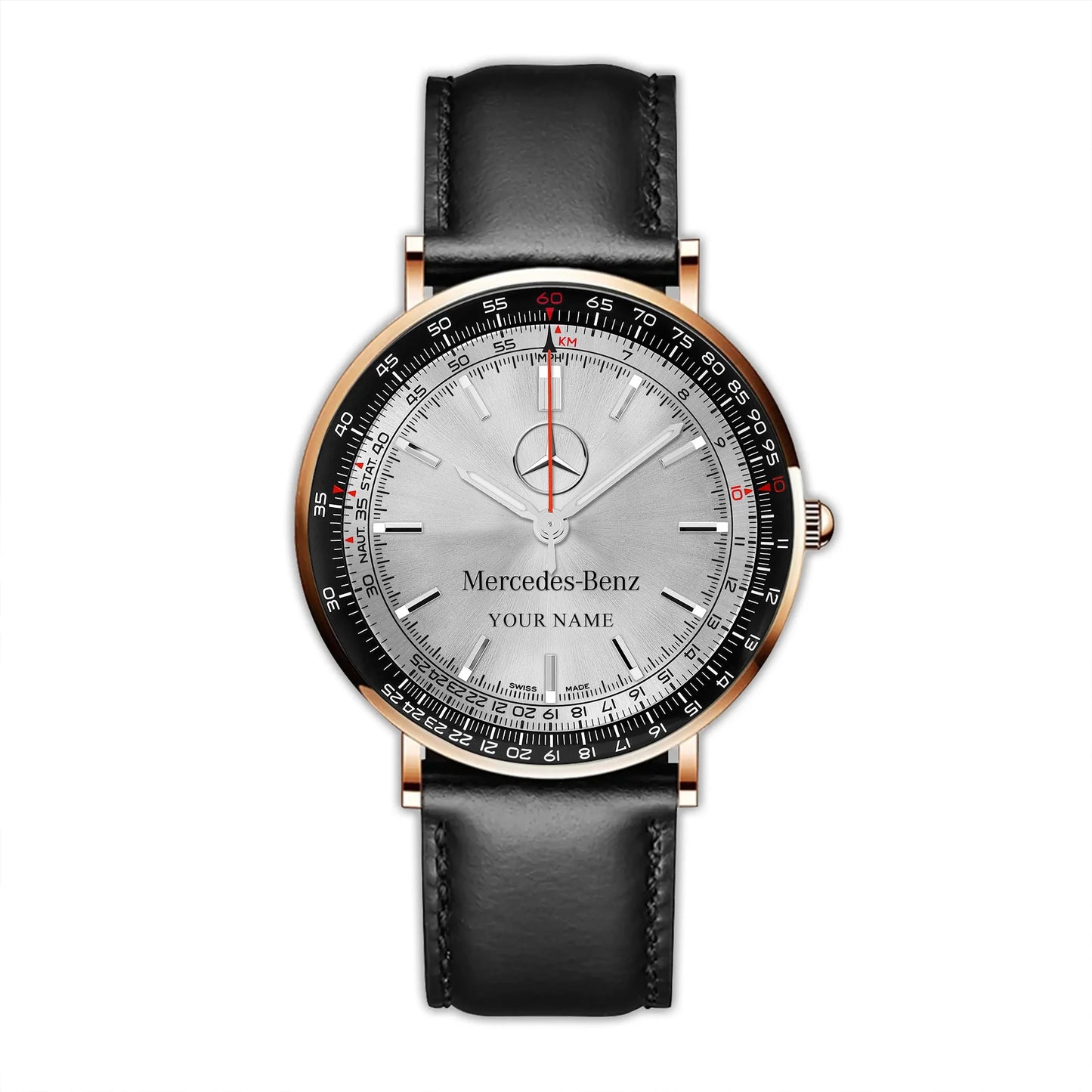 Personalized Merc Model Quartz Leather Watch P181102