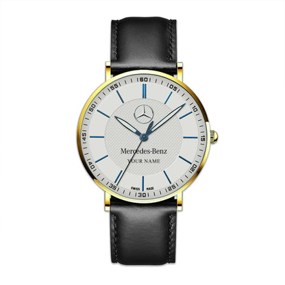 Personalized Merc Sapphire Quartz Leather Watch P181104