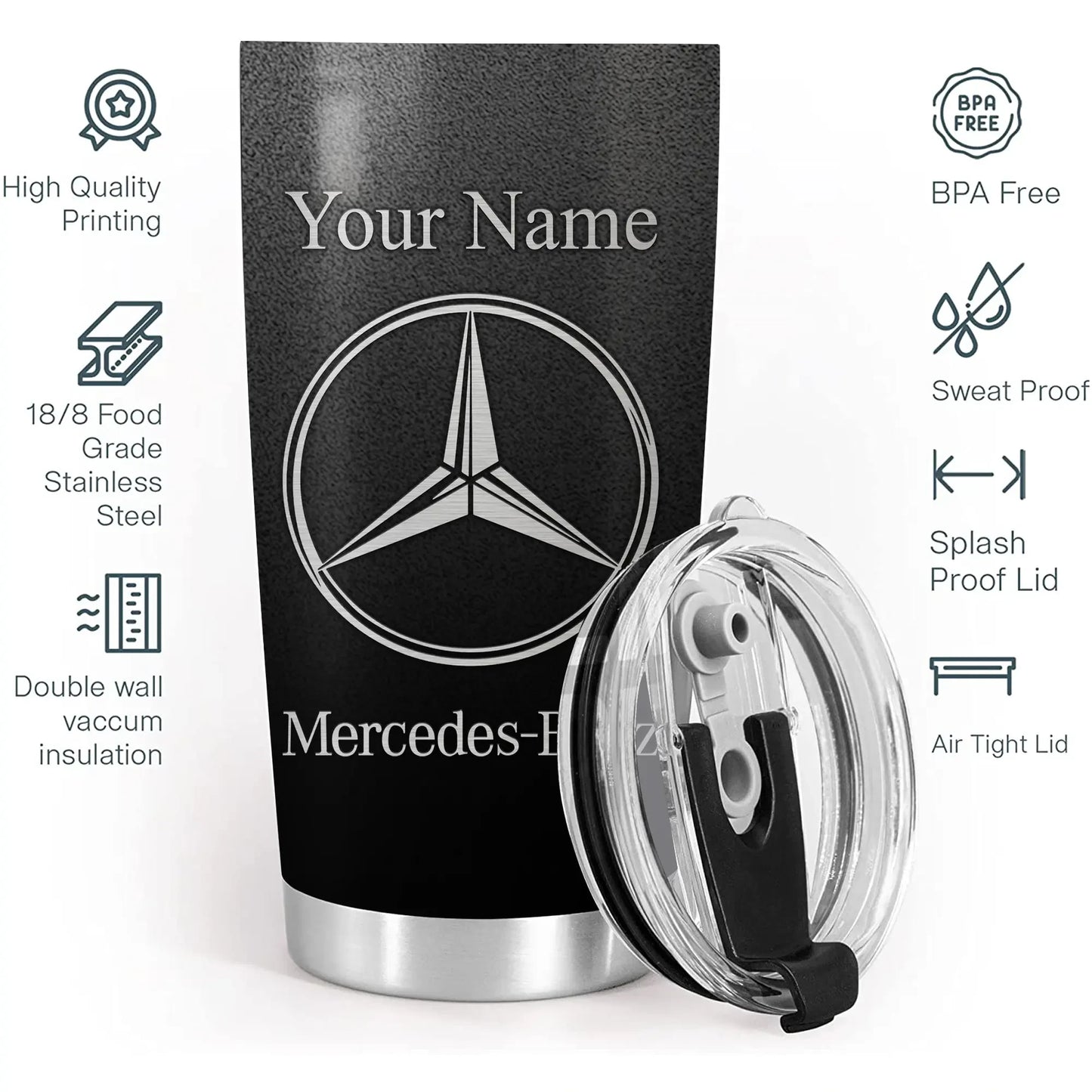 Personalized Merc Stainless Tumbler 20oz 30oz Cup