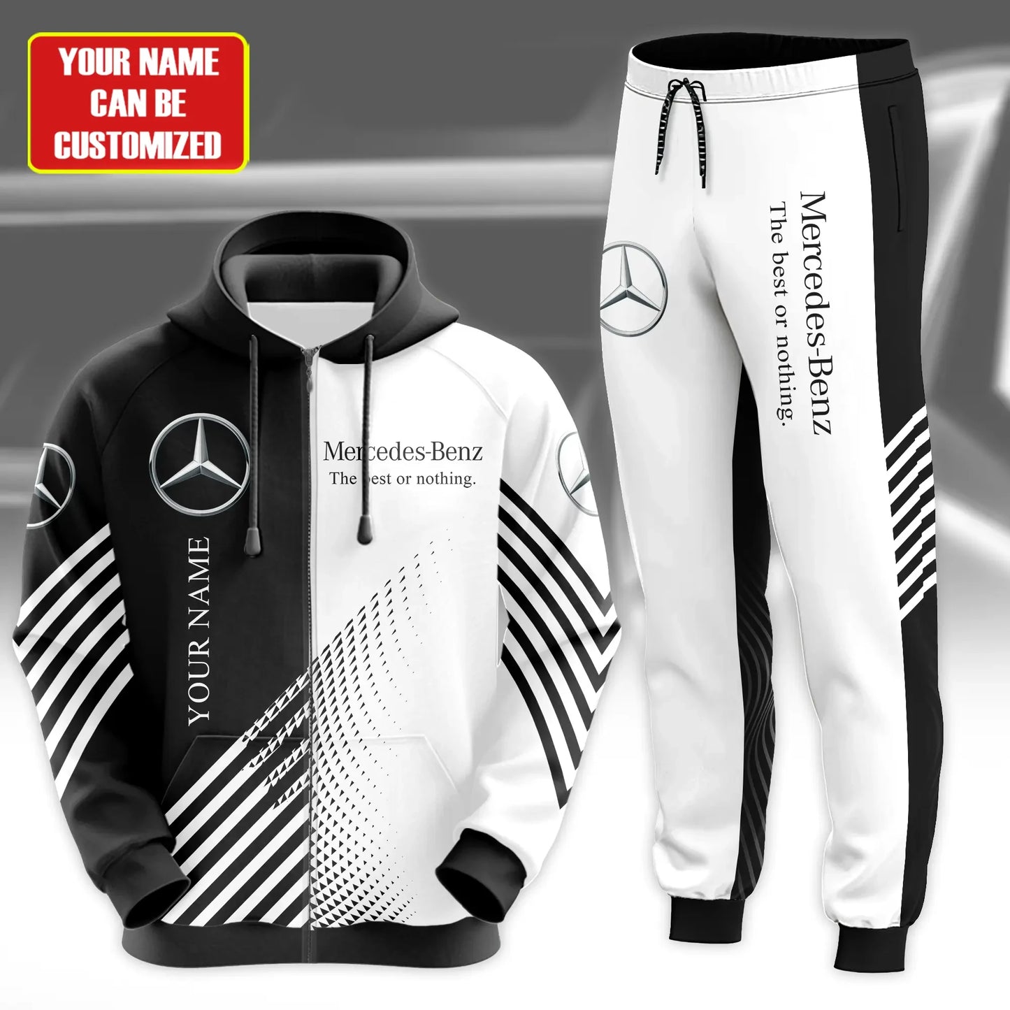 Personalized Mercedes 3D All over Printed Hoodie and Sweatpants set