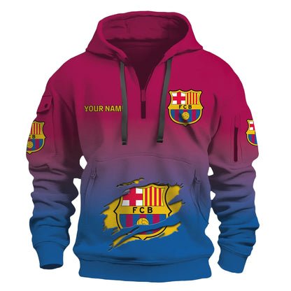 Personalized Barcelona 3D Zip-Hoodie Cotton Jacket