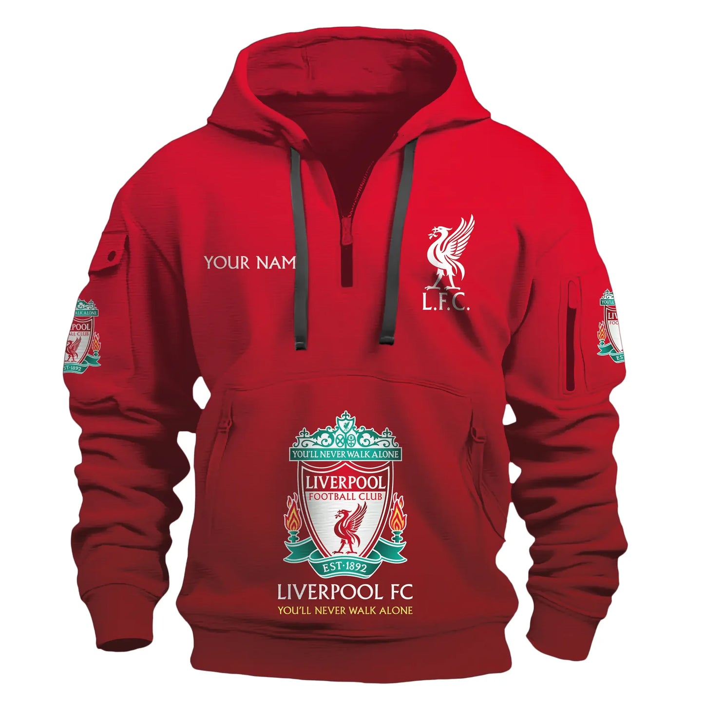 Personalized Liverpool 3D Zip-Hoodie Cotton Jacket