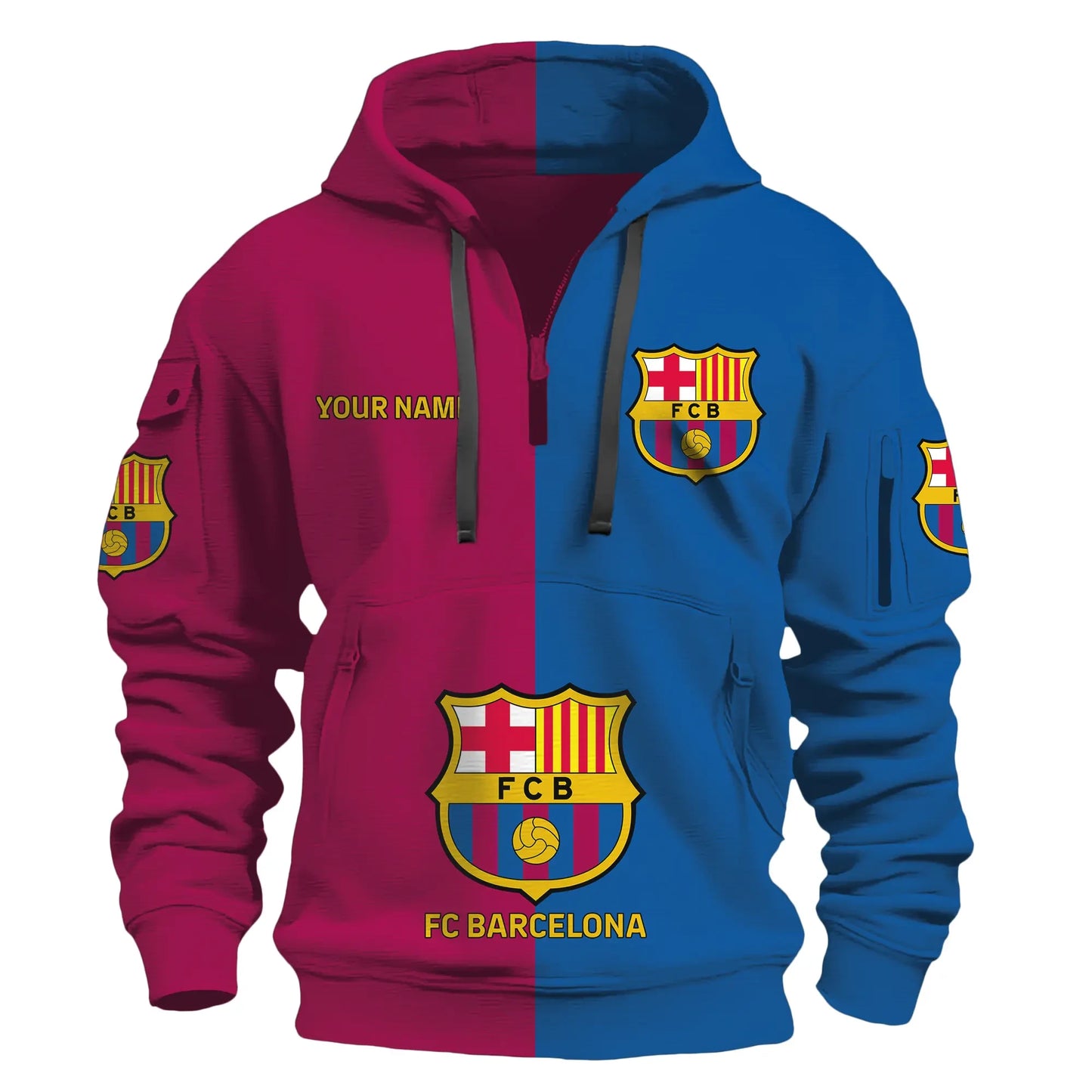 Personalized Barcelona 3D Zip-Hoodie Cotton Jacket