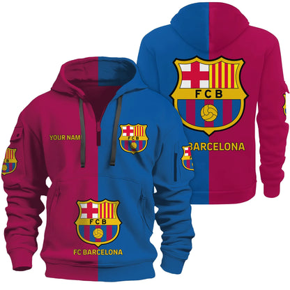 Personalized Barcelona 3D Zip-Hoodie Cotton Jacket