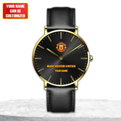 Personalized Manchester United Quartz Leather Watch S211107