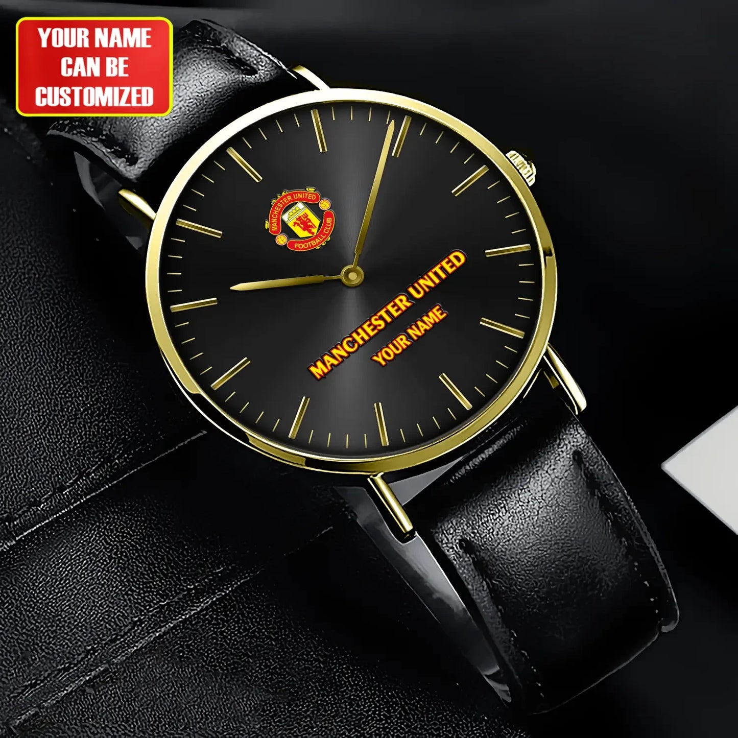 Personalized Manchester United Quartz Leather Watch S211107