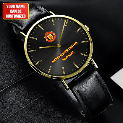 Personalized Manchester United Quartz Leather Watch S211107
