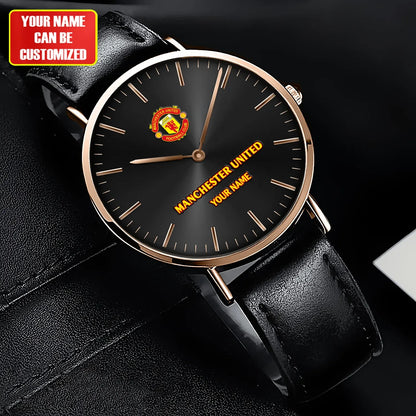 Personalized Manchester United Quartz Leather Watch S211107