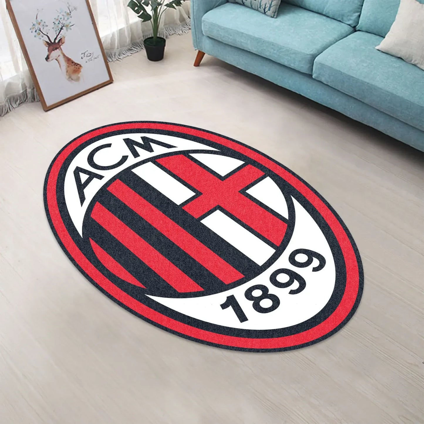 AC Milan 3D Custom Shape Rug S221110