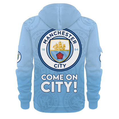 Personalized Manchester City 3D Zip-Hoodie Cotton Jacket