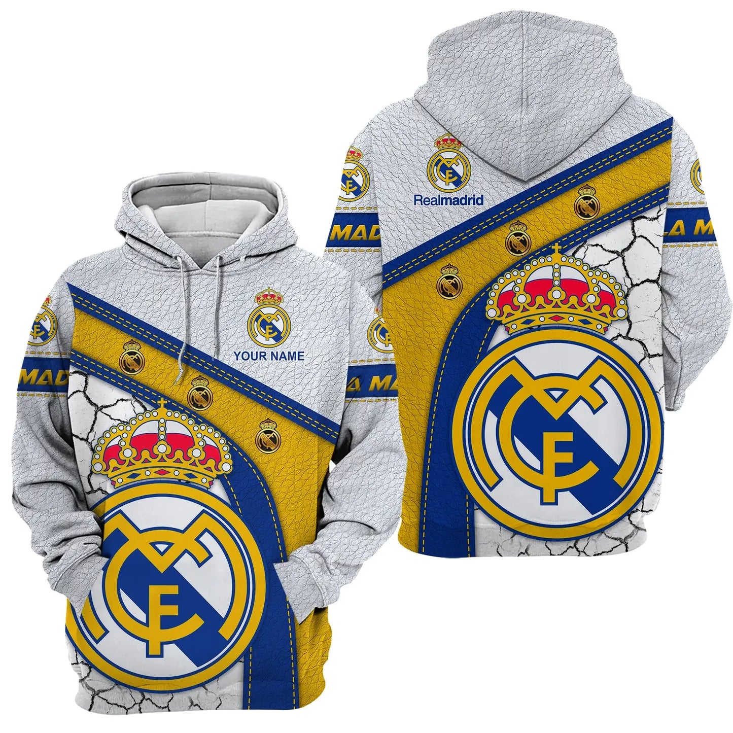 Personalized Real Madrid V2 3D Full Printing Set , Real Madrid Shirt , Zipper Polo, Hoodie , Short , Polo ,hawaii