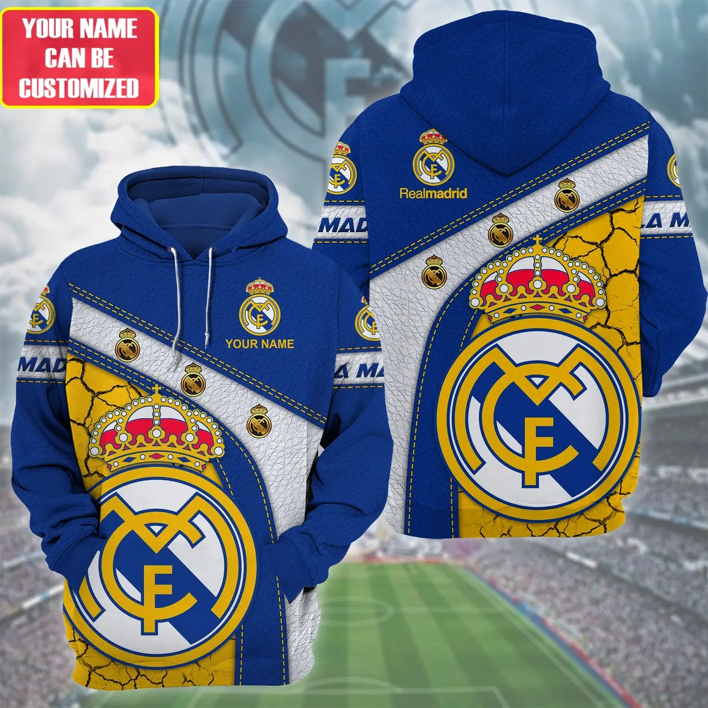 Personalized Real Madrid V3 3D Full Printing Set , Real Madrid Shirt , Zipper Polo, Hoodie , Short , Polo ,hawaii