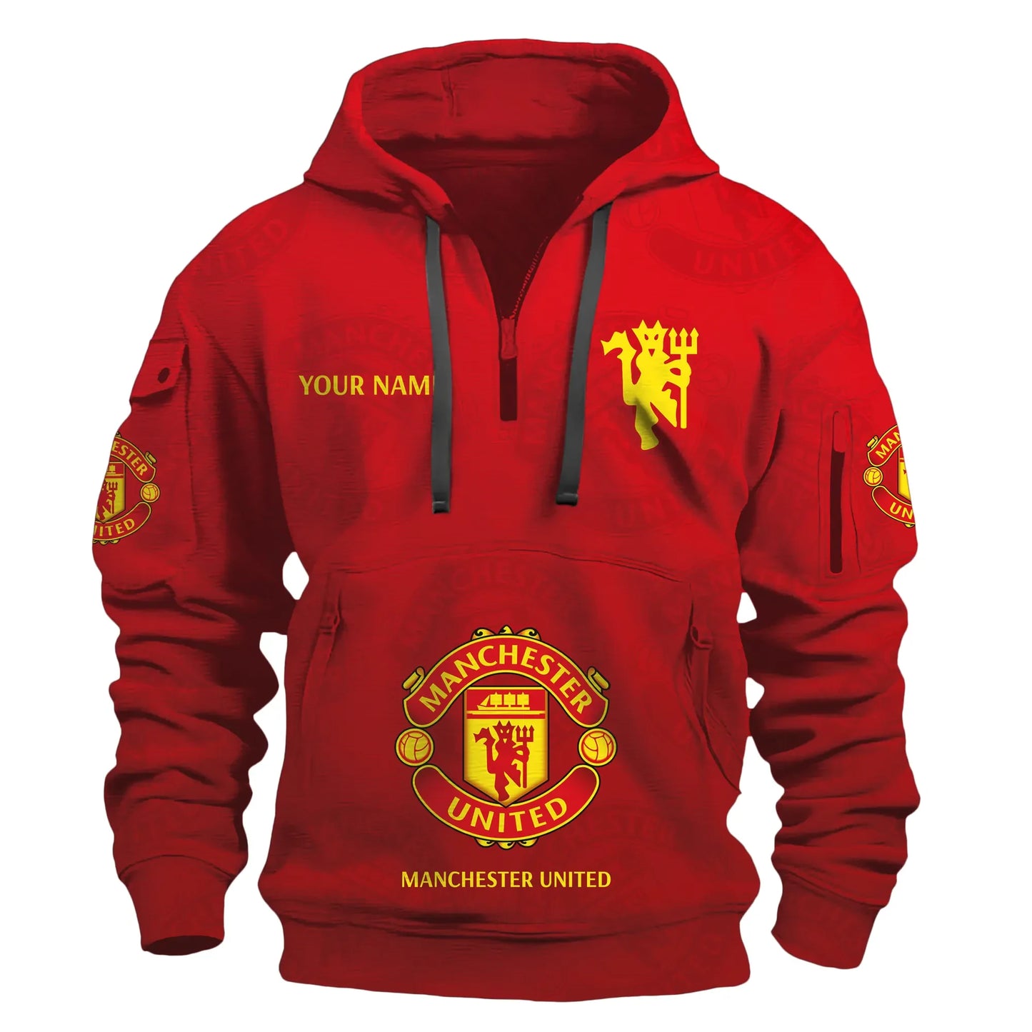 Personalized Manchester United 3D Zip-Hoodie Cotton Jacket