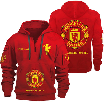 Personalized Manchester United 3D Zip-Hoodie Cotton Jacket
