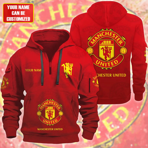 Personalized Manchester United 3D Zip-Hoodie Cotton Jacket