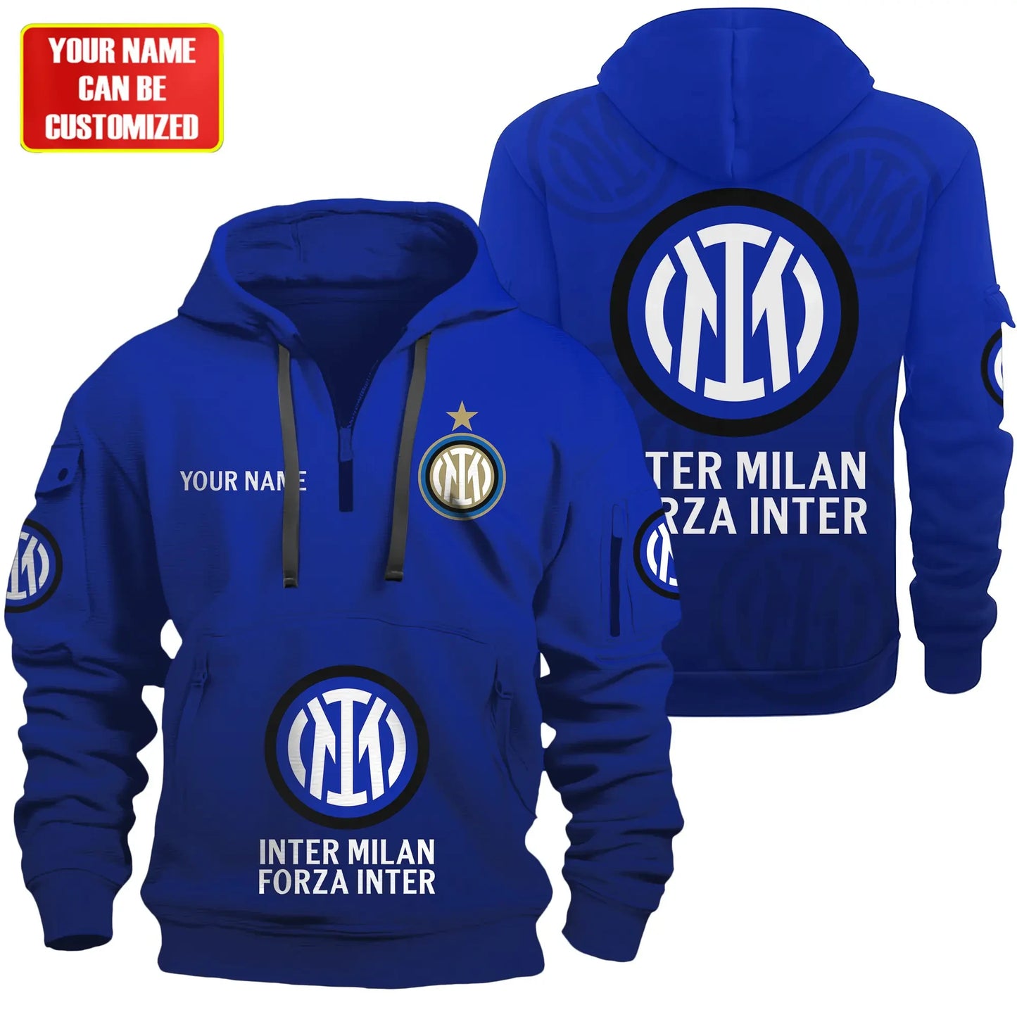 Personalized Inter Milan 3D Zip-Hoodie Cotton Jacket
