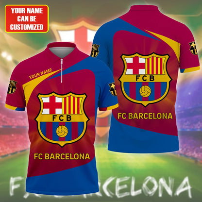 Personalized Barça 3D Full Printing Set , Barça Shirt , Zipper Polo, Hoodie , Short , Polo ,hawaii