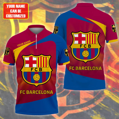 Personalized Barça 3D Full Printing Set , Barça Shirt , Zipper Polo, Hoodie , Short , Polo ,hawaii