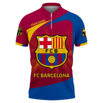 Personalized Barça 3D Full Printing Set , Barça Shirt , Zipper Polo, Hoodie , Short , Polo ,hawaii