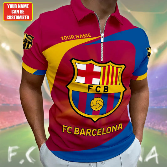 Personalized Barça 3D Full Printing Set , Barça Shirt , Zipper Polo, Hoodie , Short , Polo ,hawaii