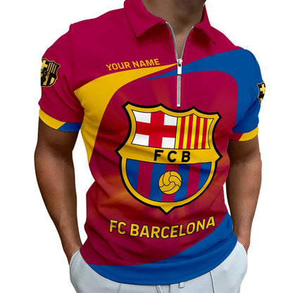 Personalized Barça 3D Full Printing Set , Barça Shirt , Zipper Polo, Hoodie , Short , Polo ,hawaii