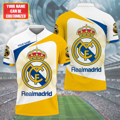 Personalized Real Madrid 3D Full Printing Set , Real Madrid Shirt , Zipper Polo, Hoodie , Short , Polo ,hawaii