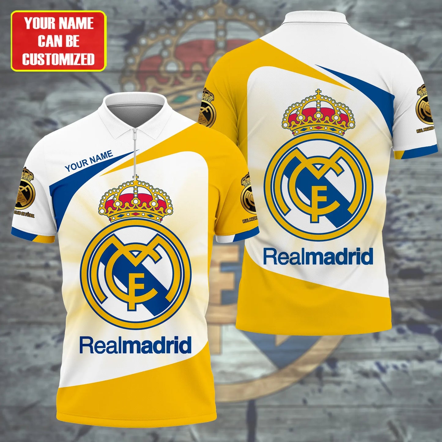 Personalized Real Madrid 3D Full Printing Set , Real Madrid Shirt , Zipper Polo, Hoodie , Short , Polo ,hawaii