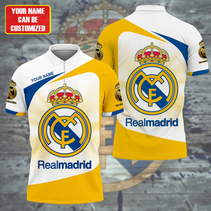 Personalized Real Madrid 3D Full Printing Set , Real Madrid Shirt , Zipper Polo, Hoodie , Short , Polo ,hawaii