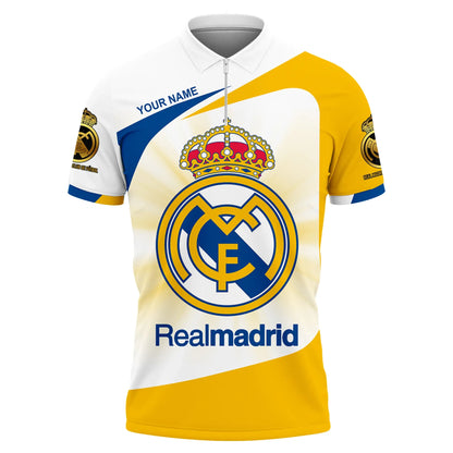 Personalized Real Madrid 3D Full Printing Set , Real Madrid Shirt , Zipper Polo, Hoodie , Short , Polo ,hawaii